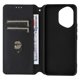 thumbnail image 5 of For Honor 300 Wallet Case Rhombus Imprinted Leather Phone Cover - Black, 5 of 5