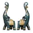 thumbnail image 4 of Estatua de elefante de la buena suerte con trompa, decoración decorativa Azul, 4 of 9