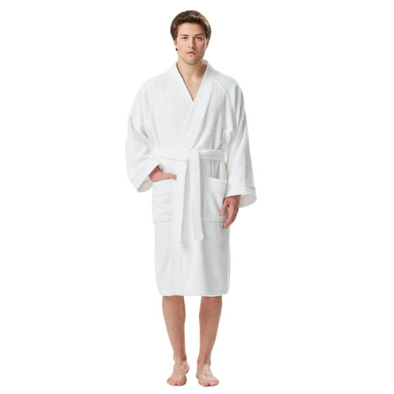 Men's Thick Full Ankle Length Hooded Turkish Cotton Bathrobe