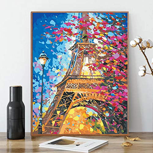Karyees Eiffel Tower Paint By Numbers Eiffel Tower Paint By Numbers Paris Acrylic Painting Paint By
