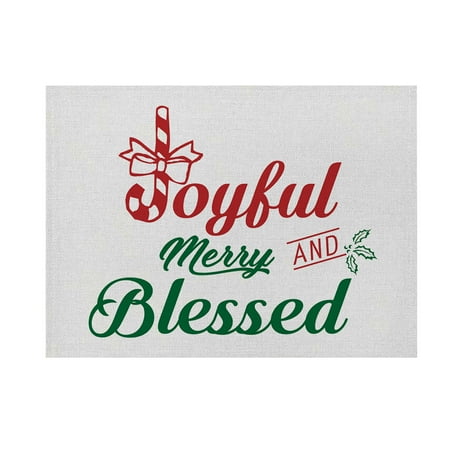 

Indoor Christmas Decorations LAWOR Christmas Placemat Cotton And Linen Cartoon Printing English Table Mat Holiday Decoration M h468