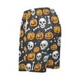 thumbnail image 5 of joogoo Mens Swim Trunks Pumpkin Skeleton Halloween Beach Shorts Drawstring Elastic Waist Swimwear Bathing Suits XL, 5 of 7