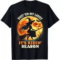 thumbnail image 1 of Dust 'em Off Ladies It's Ridin' Season Funny Halloween Witch T-Shirt, 1 of 2
