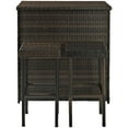 thumbnail image 4 of Modern Marketing Concepts KO70009BR Palm Harbor 3 Piece Outdoor Wicker Bar Set - Bar & Two Stools, 4 of 14