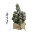 thumbnail image 2 of Artificial Mini Christmas Tree 8 Inch - Snowy Flocked Tabletop Tree with Pine Cones, Berries, and Burlap Base for Desk, Table, Home, Office Festive Xmas Decor, 2 of 4