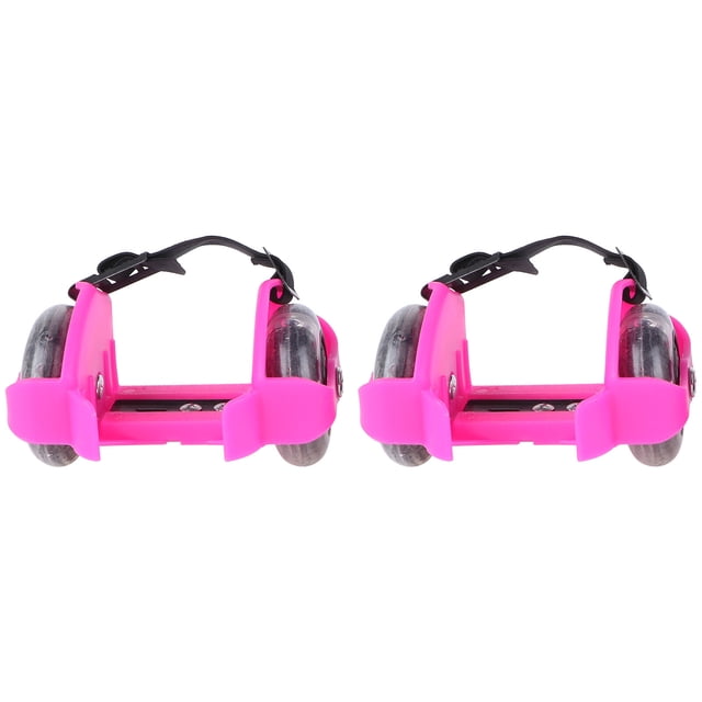 1 Pair Adjustable Skate Shoes with Light Children Wheel Heel Shoes Toy
