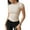 #1 Beige, variant on SHIBEVER Shirts for Women Summer Short Sleeve Ribbed Tops Slim Fitted Casual Crew Neck T Shirts for Women Basic Tee White S