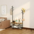 thumbnail image 4 of HOMEFORT 3-Tier Shoe Bench with 9 Hanging Hooks, Rustic Brown, 4 of 8