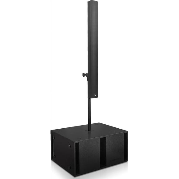 Sound Town CARME Series Powered Line Array Column Speaker System with One Dual 12-inch Subwoofer, One Aluminum Line Array Column Speaker, Black (CARME-212M106)