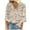 Beige, variant on Zwiiyzr Women's T-Shirt Long Sleeve Summer V Neck Printed Blouse Green (S)