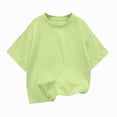 thumbnail image 4 of NIEWTR Girls T-Shirts Short Sleeve Shirt for Big Girls Soft Cotton Tees Kids Tshirts Summer Tops Clothes(Green,150), 4 of 4