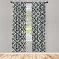 thumbnail image 4 of Ambesonne Geometric Window Curtains, Colorful Blink Motifs Art, Each 28" W x 63" L, Mustard Pale Lavender, 4 of 4