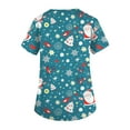 thumbnail image 7 of Garbnen Women Scrub Tops Christmas Womens Scrub Tops Short Sleeve V Neck Xmas Elk Print Nurse Uniform with Pockets, 7 of 7