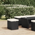 thumbnail image 2 of vidaXL Ottoman with Cushion Outdoor Patio Wicker Footstool Ottoman Poly Rattan, 2 of 25