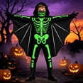 thumbnail image 2 of OJSFQUFP Trick-or-Treat Outfit Halloween Kids Bat Skeleton Overall Suit,Scary Halloween Outfit for Boys and Girls, 2 of 7