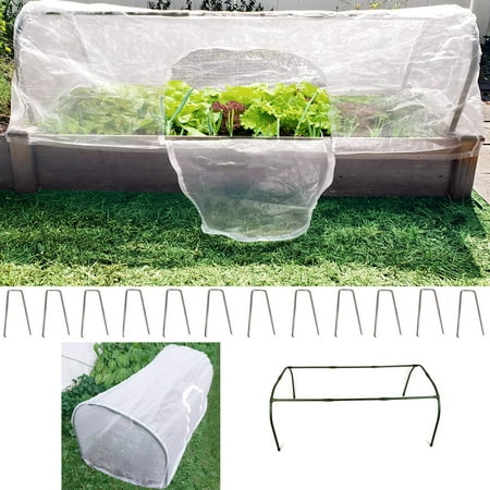 Marlianna Garden Mesh Netting Kit 2.3x4ft - Zipper Window  Greenhouse Hoops  and Nails - Protects from Insects  Birds  and Squirrels