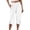 A White, variant on Linen Capri Pants for Women Elastic Waist Straight Leg Trousers Solid Color Summer Casual Loose Cropped Pants,Sizes S-3XL
