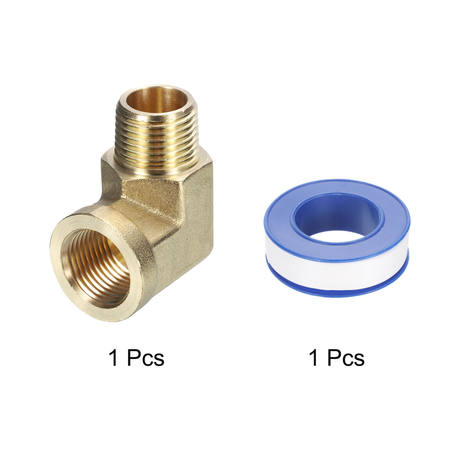 Unique Bargains Brass Pipe Fitting 3/8 Inch NPT Male x 3/8 Inch NPT Female 90 Degree Elbow