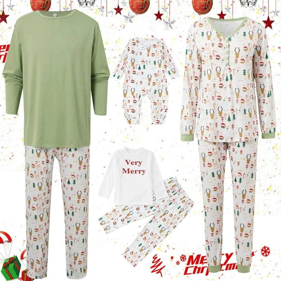 Gaexia Pyjamas de Noël pour Couples Vêtements de Nuit pour Femmes, Hommes, Enfants et Couples Vêtements de Nuit et de Détente Festifs de Noël