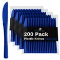 thumbnail image 2 of Exquisite Disposable Knives - 200 Dark Blue Plastic Knives - Blue Party Supplies, 2 of 8