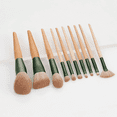 thumbnail image 3 of Juego de brochas de maquillaje con mango de madera natural, 10 unidades, con fibra artificial, 3 of 5