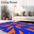 thumbnail image 2 of ODIKA 6'x9' Machine Washable Non-Slip Area Rug, Electric Fanburst Motif with Modern Interlocking Edges High Traffic Rug, Orange, 669999, 2 of 7