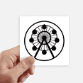 thumbnail image 1 of Ferris Roue Parc d'Attractions Noir Contour Autocollant Carré Imperméable Autocollants Papier Peint Voiture Autocollant, 1 of 1