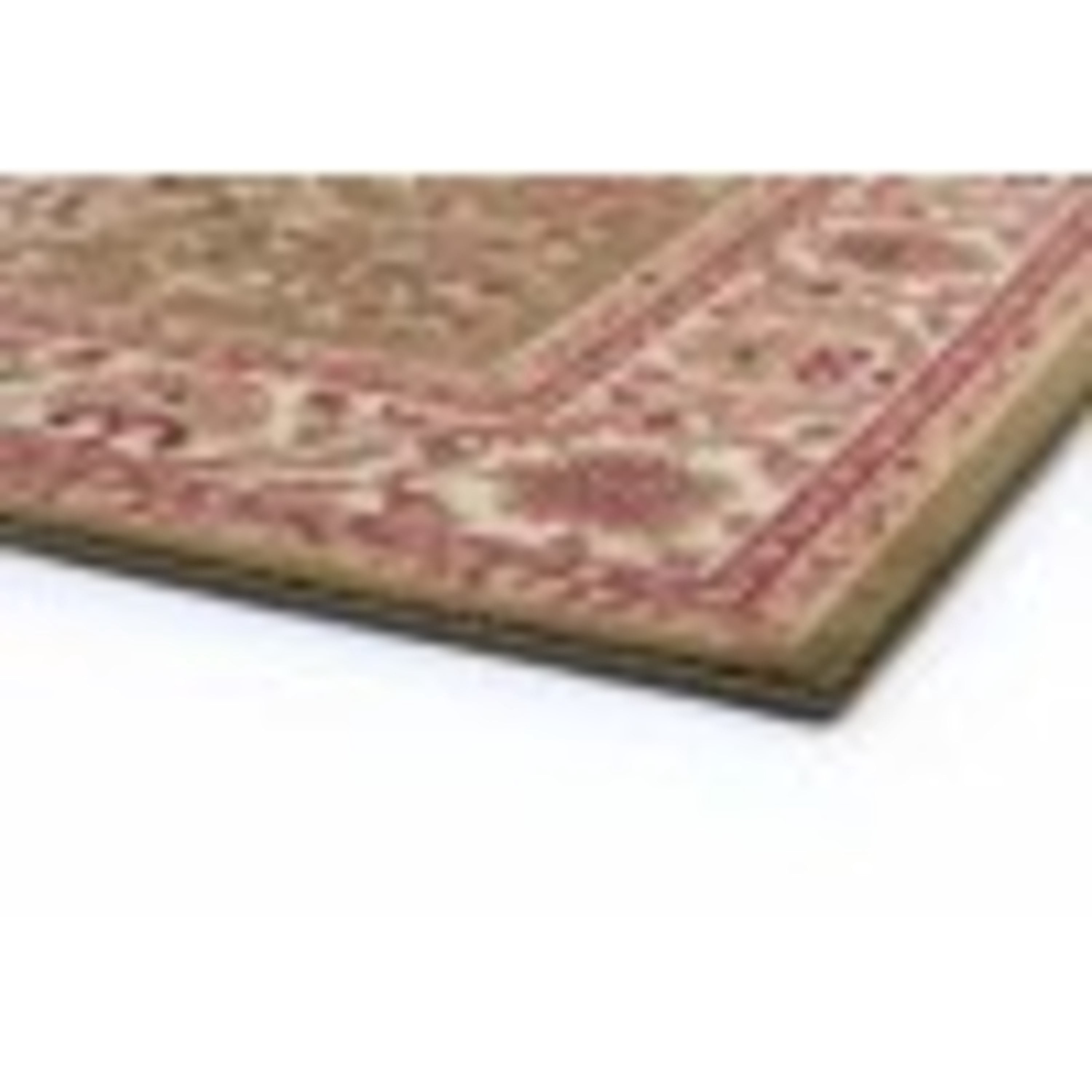 Sensation Traditional 5' Octagon Green and Beige Polypropylene Indoor Area Rug
