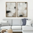 thumbnail image 3 of IDEA4WALL Framed Canvas Print Wall Art Set Muted Abstract Brushstroke Soft Neutral Tones with Black Digital Art Mid-Century Modern Art Wall Decor Minimalist Artwork for Home -Natural 16"x24", 3 of 5