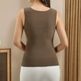 thumbnail image 6 of Sleeveless Fleece Thermal Top for Women - Cold Weather Warm Undershirt, Practical Base Layer & Thermal Underwear Tank Brown XXL, 6 of 9