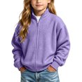 thumbnail image 4 of SERTGUTR Boys Waffle Knit Jacket Full Zipper Stand Collar Long Sleeve Ribbed Cuffs Solid Color Casual Top Everyday School Fall Winter Coat, 4 of 8