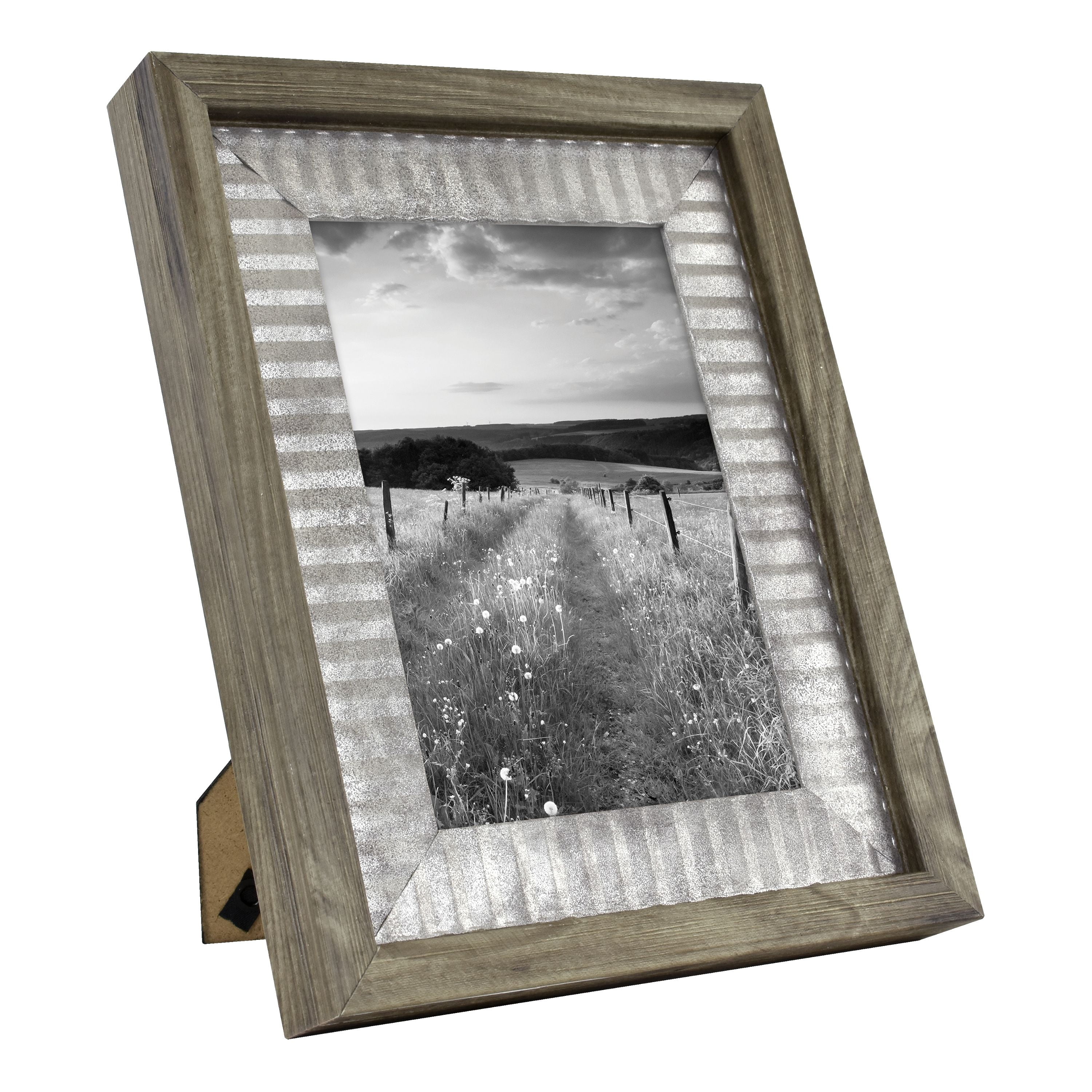 Lavezee 8x10 Picture Frame with Mat for Wall and Tabletop Decoration, Set  of 6 9x11 Rustic White Grain Frames