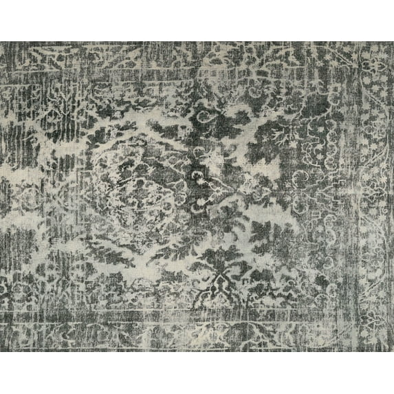 Ahgly Company Indoor Rectangle Contemporary Carbon Gray Abstract Area Rugs, 8' x 12'