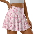 thumbnail image 4 of KUIFORTI Pink Butterfly Womens Skort Tennis Skirt with Pocket Soft Women's High Waisted Athletic Golf Skorts Skirts Stretchy Breathable Golf Clothes Athletic Outfits for Tennis Running, 4 of 7