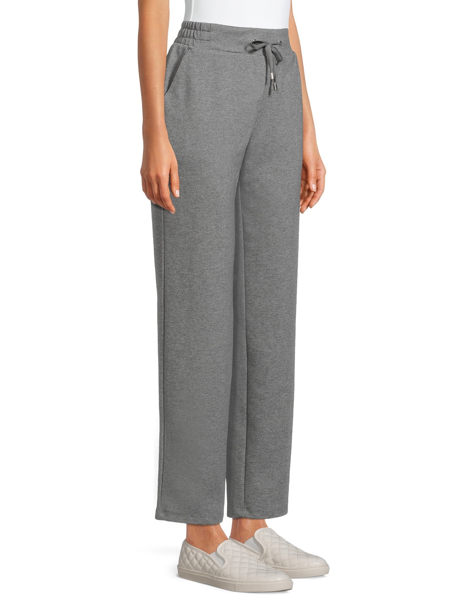 Time and Tru Women's High Rise Drawstring Waist 30" inseam Knit Pants