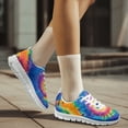 thumbnail image 2 of COEQINE Tie-Dye Women Running Shoes Girls White Sole Sneakers Hiking Camping Air Mesh Training Athletic Shoes Fitness Footwear, Blue Pink Yellow, 2 of 7