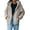 Beige, variant on SHEWIN Womens Hooded Puffer Jacket Full Zipper Short Coat with Pockets Winter Warm Outerwear Petite