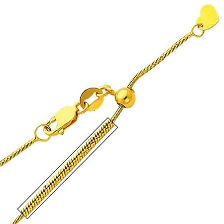 9mm Snake Chain - Precious Stars SEC0181200 Yellow Gold 0. 9 mm. Snake Chain 20 inch Necklace