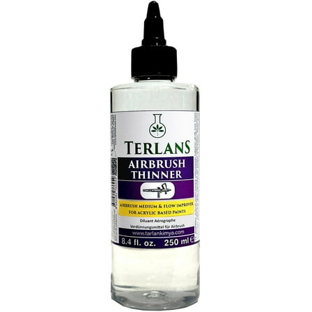 TERLANS Acrylic Airbrush Thinner 8.4 Fl. Oz (250ml) Flow Improver Fine Detail Control