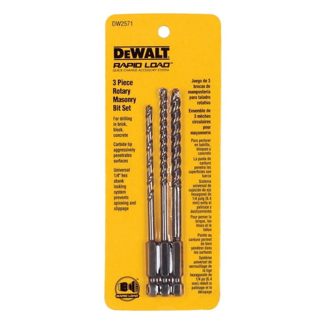 Juego de brocas para albañilería DEWALT Rotary de 3 piezas (DW2571)