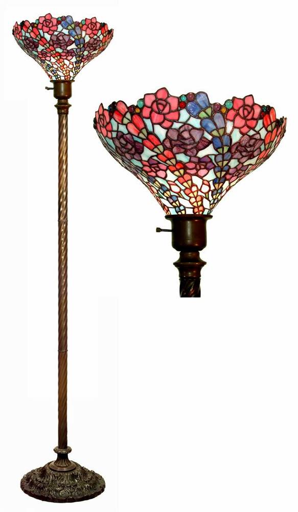 Famous Brand-Style Vine Floral Torchier Lamp