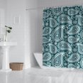 thumbnail image 2 of Teal Paisley Pattern Shower Curtain 72"x84" ,Bathroom Decorative Shower Curtains Set with 12 Hooks,Modern Waterproof Washable Shower Curtain, 2 of 6