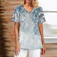 thumbnail image 4 of Scrubs Petite Women,Scrub Tops Womens with Pocket - Antimicrobial Short Sleeve Medical Uniform Top for Clinics - Royal Blue - XXXXL, 4 of 5