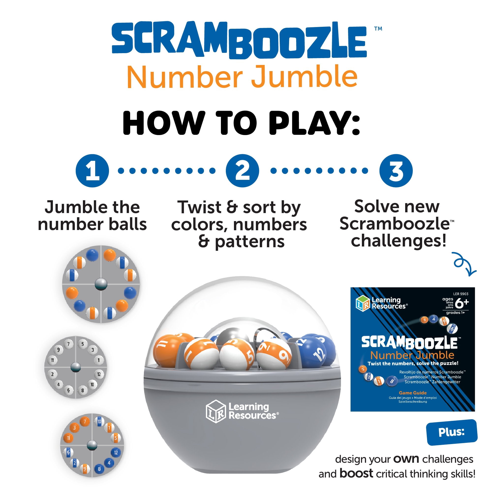 Learning Resources Scramboozle Number Jumble - Brain Teasers for Kids and Adults, Ages 6+