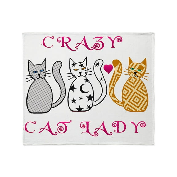 CafePress - Crazy Cat Lady Throw Blanket - Soft Fleece Throw Blanket, 50"x60" for All Ages