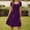 Dark Purple, variant on Daolelai Women's Summer Elegant Retro Sweetheart Neck Short Sleeve A-Line Skirt Work Party Casual Dress