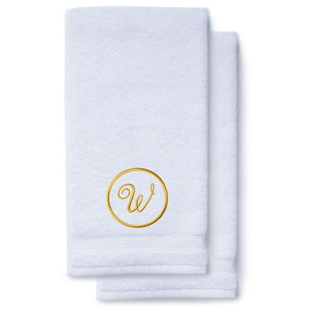 

Monogrammed Hand Towels for Bathroom Kitchen Makeup | Personalized Gift for Wedding-Bridal | Custom Luxury Turkish Towel | Spa Collection Oversized 16 X 30 Inch Set of 2