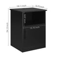 thumbnail image 3 of TrumanPick Black Nightstand with Cabinet, Side Table with 3 USB Ports, 18"W x 16"D x 24"H, 3 of 7