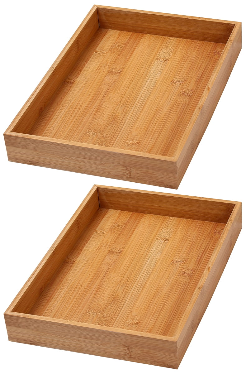 YBM Home Bamboo Drawer Organizer Storage Boxes, 10” x 14” x 2” (2Pack