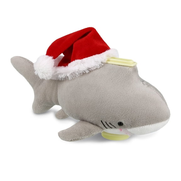 DolliBu Santa Shark Stuffed Animal Plush Bank - Super Soft Ocean Animal Dress Up with Red Santa Claus Hat, Cute Ocean Life Holiday Christmas Gift - 9 Inches